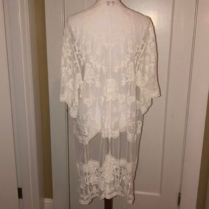 White lace coverup